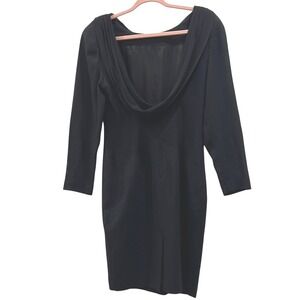 Vintage 1980's Katheryn Conover Elegant Black Cowl Neck Scoop BackDress Size 8